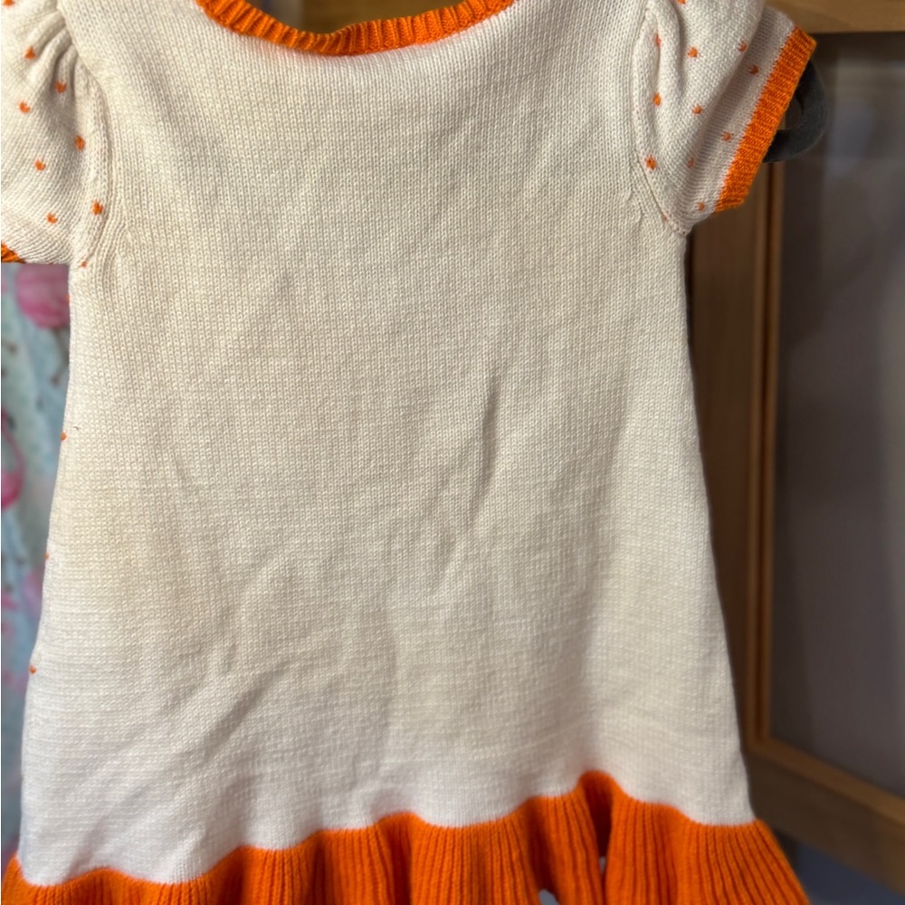 Gymboree Orange and White Cotton Dress pumpkin patch 12-18 months - Picture 5 of 5